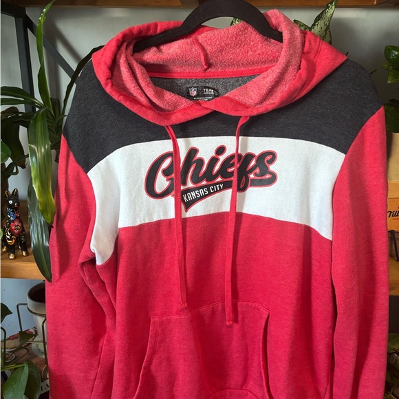 NFL Tops - NFL Chiefs Red, Black, and White Hoodie